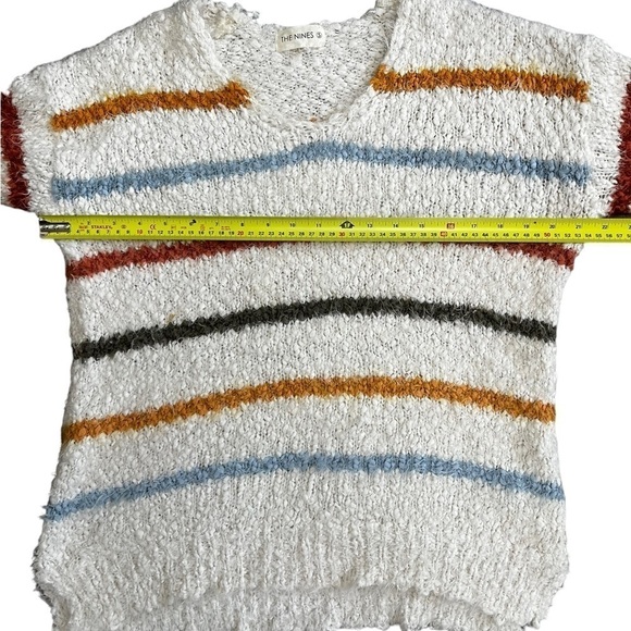 The Nines Fuzzy Bouclé Stripe Sweater Soft Cozy V-Neck Knit | Women’s M - Picture 10 of 10